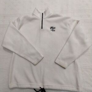 Vintage White Cozmel Mexico Sweat Shirt Large 1/4 Zip #E3